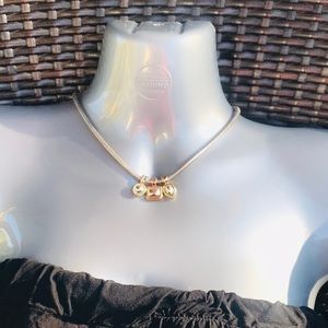 OLCI SILVERTONE, GOLDTONE CHOKER NECKLACE